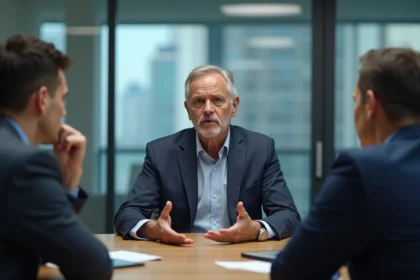 Consultant senior en réunion d'affaires professionnelle