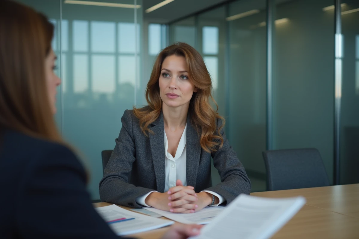 Employée en consultation juridique avant une audience aux prud'hommes sur l'indemnité de licenciement sans cause réelle