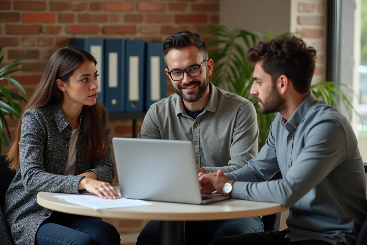 Équipe de professionnels en discussion autour d'une liste de contrôle pour corriger les erreurs d'implémentation de rôles