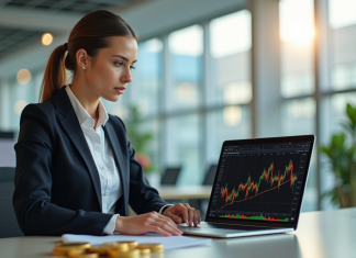 Crypto : est-ce rentable d’investir ? Analyse et conseils d’experts Femme d'affaires analysant des graphiques de cryptomonnaie