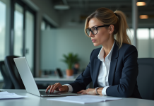 Confidentialité loi 25 : définition et conséquences d’un incident de confidentialité Femme d affaires concentrée sur un message de securite des donnees