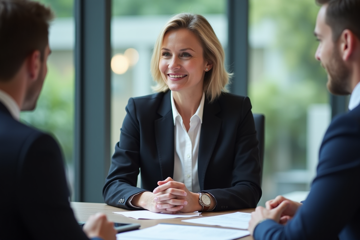 Femme professionnelle en réunion dans un bureau de Rungis