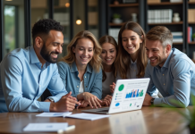 Publicité efficace : quelle méthode choisir pour augmenter vos ventes ? Groupe de jeunes professionnels autour d'une table moderne