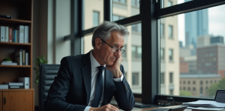 Qui doit payer les dettes d’une entreprise : responsabilités et obligations Homme d'affaires en costume dans un bureau moderne