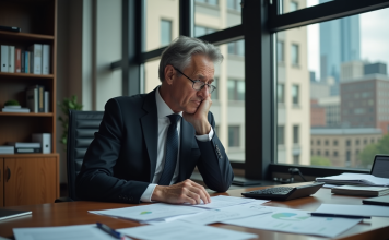 Qui doit payer les dettes d’une entreprise : responsabilités et obligations Homme d'affaires en costume dans un bureau moderne