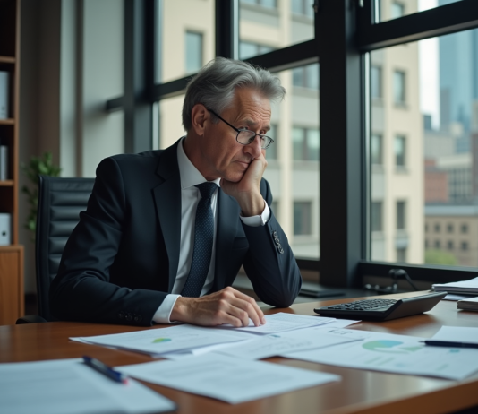 Qui doit payer les dettes d’une entreprise : responsabilités et obligations Homme d'affaires en costume dans un bureau moderne