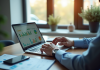Jeune professionnel analysant des graphiques financiers au bureau