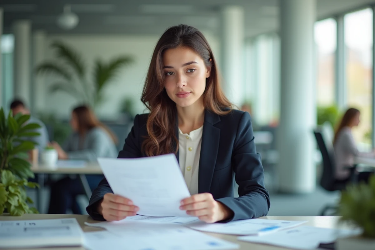 Nouvelle employée découvrant les avantages du comité d'entreprise GMF dans un bureau moderne