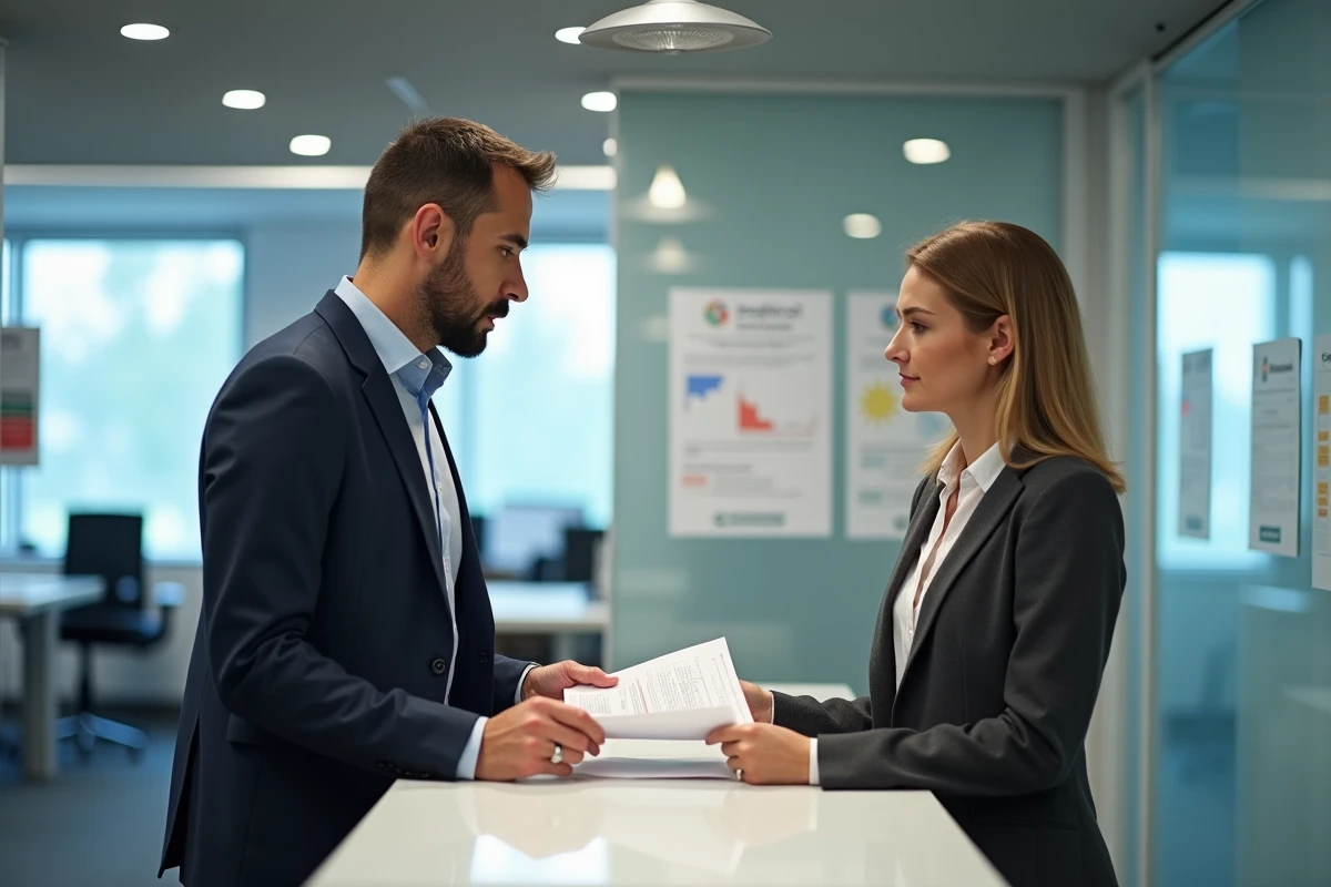 Demandeur d'emploi déposant un recours concernant son allocation ASP auprès d'un conseiller Pôle Emploi