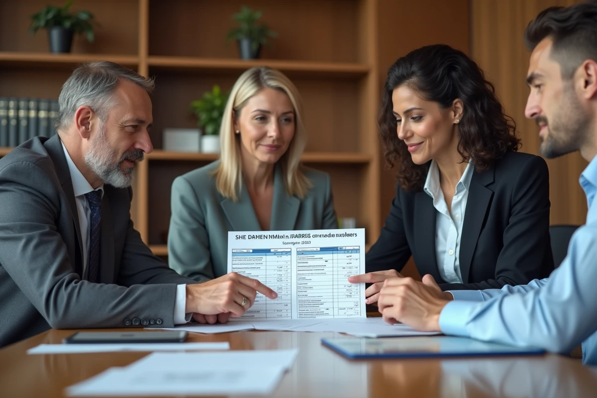 Groupe de professionnels discutant autour d une table de réunion